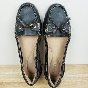 Clarks Leather Moccasin Loafer Flat Shoes Sz 7